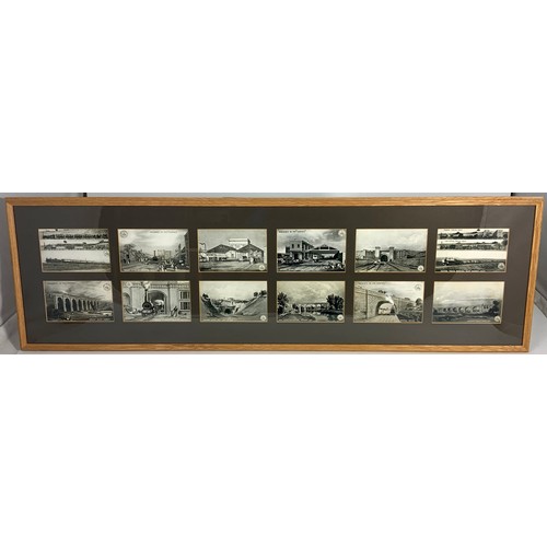 258 - RAILWAY INETERST, 6 FRAMED SETS OF 12 LNWR RAILWAY COMPANY POSTCARDS, AN INTERESTING COLLECTION OF L... 