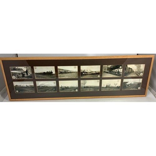 258 - RAILWAY INETERST, 6 FRAMED SETS OF 12 LNWR RAILWAY COMPANY POSTCARDS, AN INTERESTING COLLECTION OF L... 