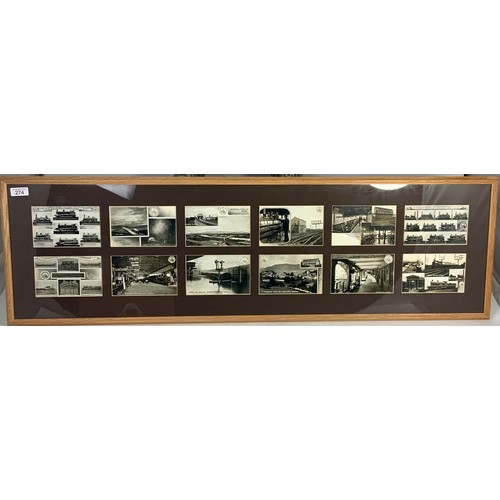 258 - RAILWAY INETERST, 6 FRAMED SETS OF 12 LNWR RAILWAY COMPANY POSTCARDS, AN INTERESTING COLLECTION OF L... 