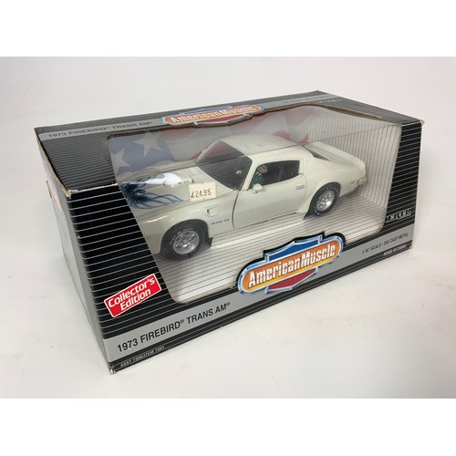 184 - 2 BOXED AMERICAN MUSCLE, ERTL, 1973 FIREBIRD TRANS AM, & A 1969 SHELBY GT-500