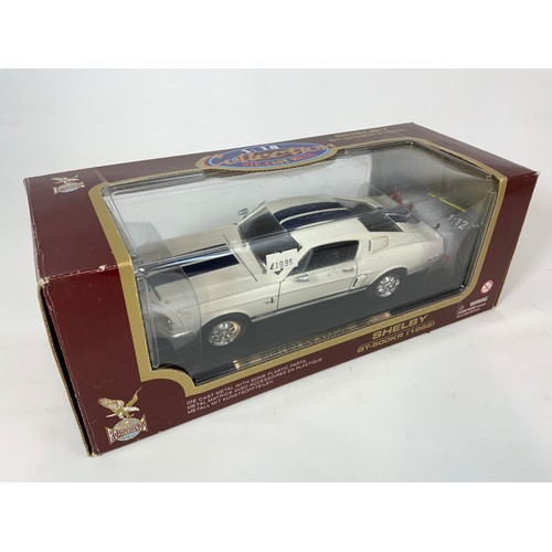 195 - TWO BOXED ROAD LEGENDS, 1:18 SCALE MODEL CARS, PLYMOUTH BARRACUDA, 1969 & SHELBY GT-500KR, 1968