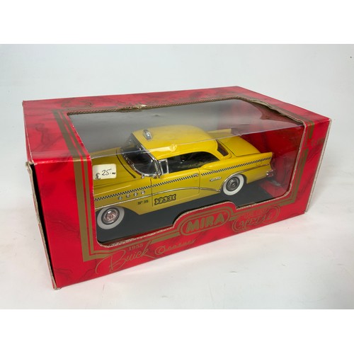 180 - 3 BOXED MIRA DIECAST METAL 1:18 SCALE CARS, 1955 BUICK CENTURY, GOLDEN LINE CHEVROLET PICK UP 1953, ... 