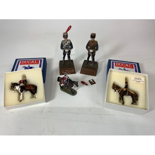 79 - GOOD QUALITY PAINTED LEAD MILITARY FIGURES, 2 BOXED DUCAL, 2 ‘THE SENTRY BOX’ AND ONE DEL PRADO
ONE ... 