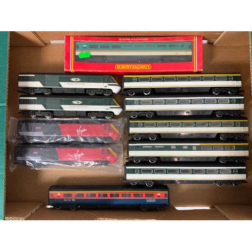 376 - HORNBY & LIMA, HST COLLECTION, POWER & DUMMY CARS IN FGW, VIRGIN , PLUS COACHES & TEST CAR 15