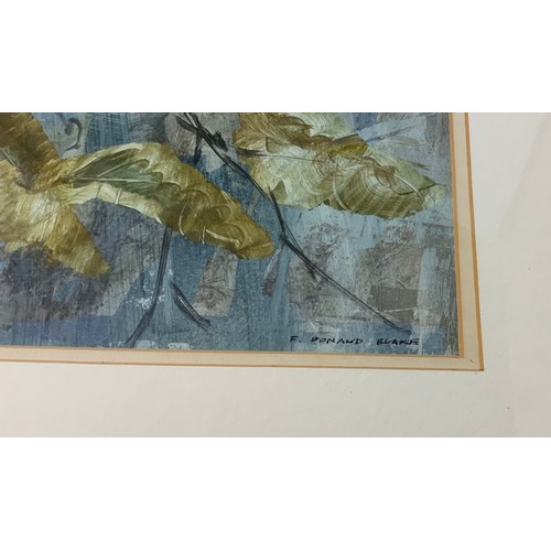 45 - F DONALD BLAKE (1908-1977) PAIR OF WATERCOLOURS DEPICTING LEAVES/FOLIAGE APPROX 65X36 CM