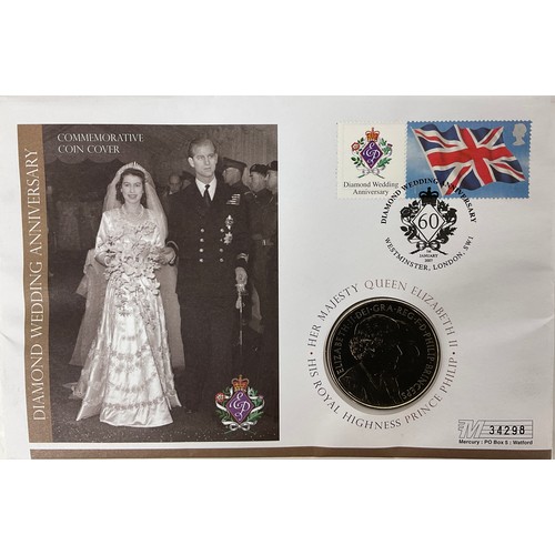 448 - LARGE QTY. WESTMINSTER DIAMOND WEDDING COMMEMORATIVES AND OTHER COINS INC. UK PRE DECIMAL SILVER