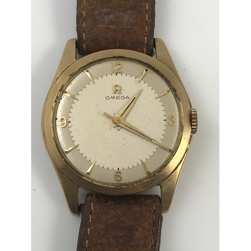 505 - GENTS VINTAGE GOLD OMEGA WRIST WATCH AF