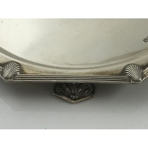 440 - OCTAGONAL SILVER TRAY WALKER & HALL APPROXIMATELY 550GMS