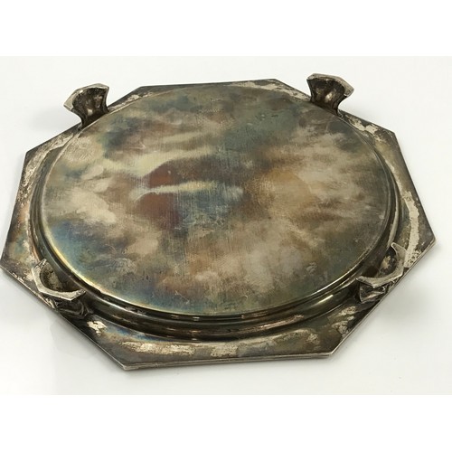 440 - OCTAGONAL SILVER TRAY WALKER & HALL APPROXIMATELY 550GMS