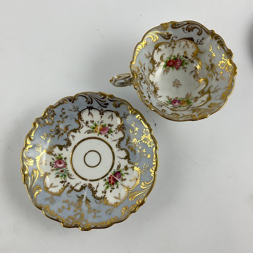 88 - A RUSSIAN GARDNER PORCELAIN  HANPAINTED TEA CUP AND SAUCER, DECORATED WITH POPPIES AND FLOWER BUDS O... 