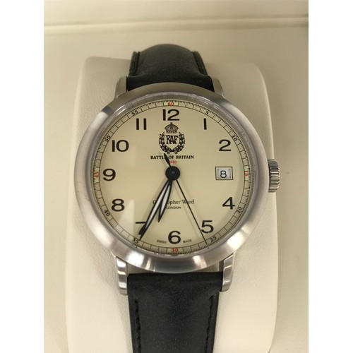 495 - CHRISTOPHER WARD BATTLE OF BRITAIN LIMITED EDITION GENT’S WATCH WITH ORIGINAL BOX AND OUTER, APPEARS... 