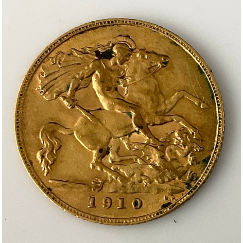 618 - EDWARD VII HALF SOVEREIGN, 1910