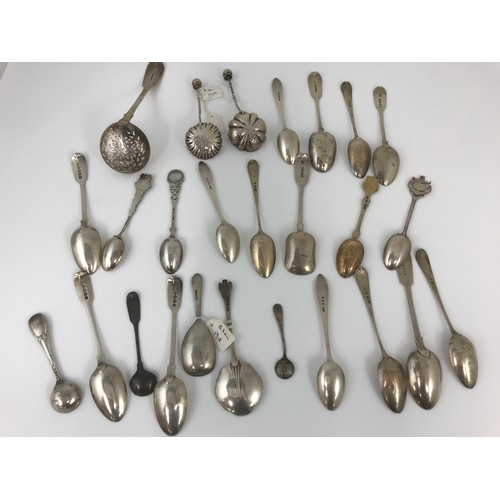 377 - LARGE COLLECTION OF SILVER SPOONS 418g