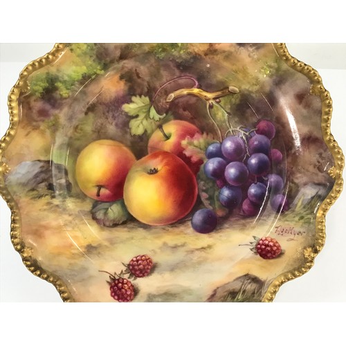 41 - ROYAL WORCESTER CABINET PLATE PAINTED STILL LIFE FRUIT, T LOCKYER – HAIRLINE CRACK