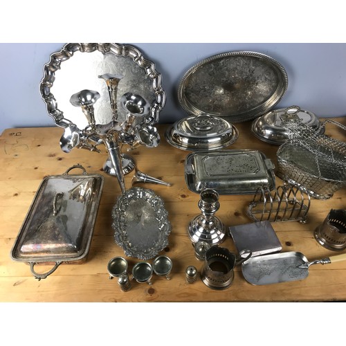 349 - QTY. MISC. PLATED WARE INC. ENTREE DISHES, EPERGNE ETC.