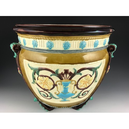 53 - LATE 19TH/EARLY 20TH CENTURY WEDGWOOD ART NOUVEAU JARDINIERE  44cm Dia ON STAND