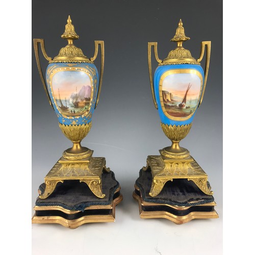 269 - VERY IMPRESSIVE FRENCH CLOCK GARNITURE, LATE 19TH CENTURY SILVERED GILT METAL AND PORCELAIN, THE CLO... 