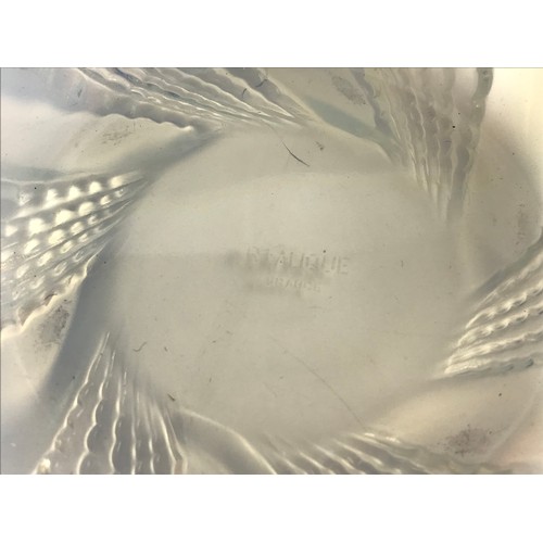 108 - 1930S R LALIQUE OPALESCENT GLASS BOWL WITH RELIEF MOULDED DECORATION – SLIGHT CHIP