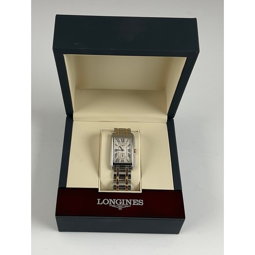 508 - GENTS LONGINES DOLCE VITA STAINLESS STEEL BI METAL WRIST WATCH WITH BOX AND PAPERWORK