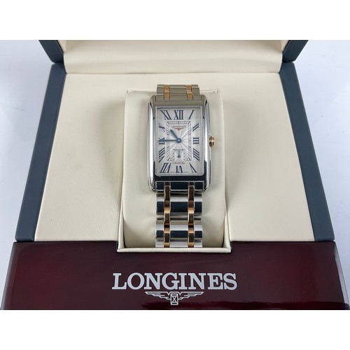 508 - GENTS LONGINES DOLCE VITA STAINLESS STEEL BI METAL WRIST WATCH WITH BOX AND PAPERWORK