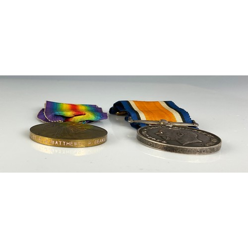 234 - WW1 BRITISH WAR MEDAL AND VICTORY MEDAL NAMED TO 27540 PTE. E.J. MATTHEWS R.BERKS R.