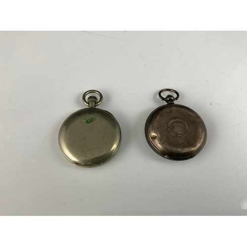 513 - SILVER POCKET WATCH TOGETHER WITH A STOP WATCH