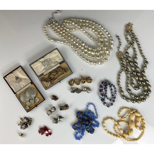 534 - QTY. MISC. MOSTLY COSTUME JEWELLERY, please note, the ivory beads pictured in this lot have been rem... 