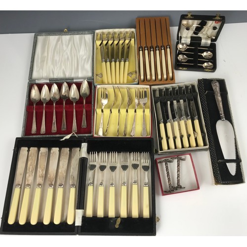 336 - BOXED SILVER PLATED CUTLERY WITH A STYLISH WOSTENHOLM  PART SET