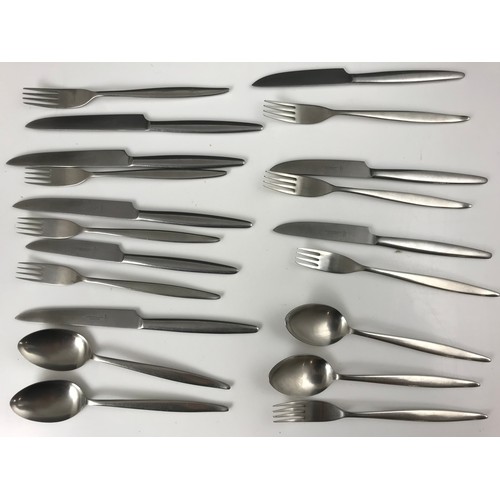 336 - BOXED SILVER PLATED CUTLERY WITH A STYLISH WOSTENHOLM  PART SET