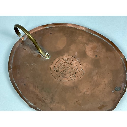 212 - PLATED MEAT DOME AND A COPPER LID INSCRIBED JUNE 1928