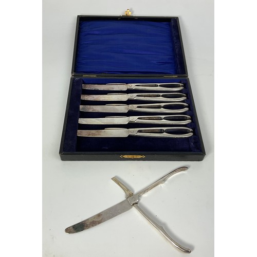 359 - CASED SET OF 6 SHEARS/ CRACKERS, PURPOSE UNKNOWN