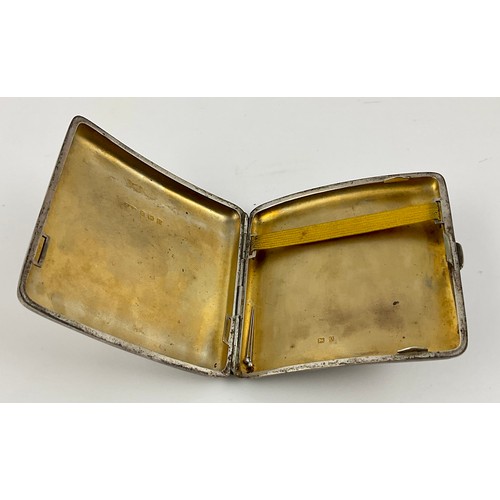 416 - SILVER CIGARETTE CASE, APPROX. 110g