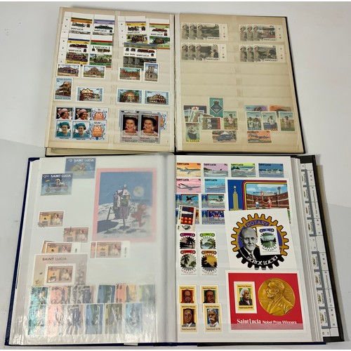 366 - STAMP INTEREST  SAINT LUCIA IN 2 STOCKBOOKS (M & U0 MAINLY MODERN (UM) SETS, MS'S SHEETLETS ETC. WIT... 