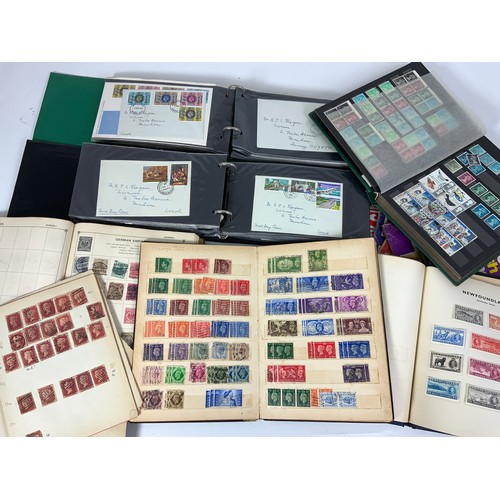 418 - STAMP INTEREST, KG VI CORONATION STAMPS IN ALBUM, MINT SMALL FOLDER OF GB QV 1d PLATES, STRAND ALBUM... 