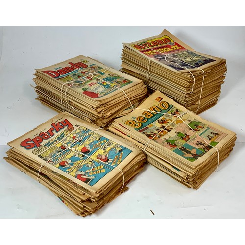 254 - COMICS A COLLECTION OF 1970’S SPARKY, THE DADDY, THE WIZARD, & THE BEANO