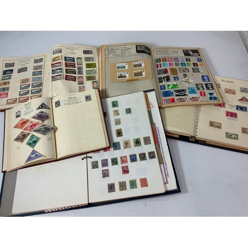 393 - STAMP INTEREST, SMALL BOX OF ALBUMS, WORLD STAMPS, NOTED GOOD RANGE OF GB VICTORIA 1D REDS, 1949 PUC... 