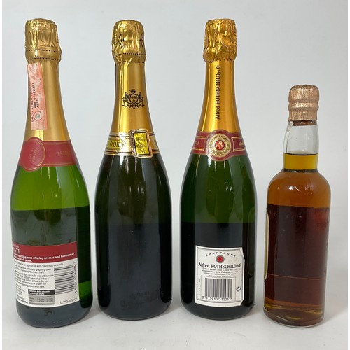 71 - MISC. ALCOHOL INC. ROTHSCHILD AND DRAPPIER CHAMPAGNE, ONE BOTTLE ASTI AND A SURFEIT WATERS