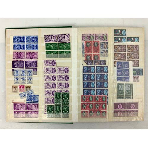 402 - STAMP INTEREST, VARIOUS IN TWO SG ALBUMS & HOME MADE ALBUM, MAINLY QEII UNMOUNTED BLOCKS ETC. A FEW ... 