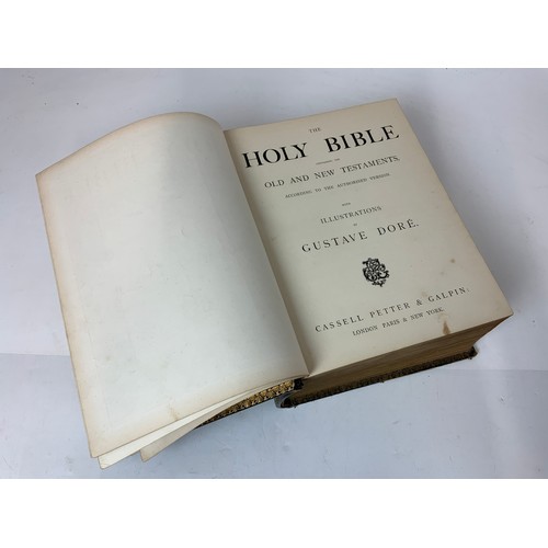 233 - TWO LARGE OND BIBLES, ONE WITH ILLUSTRATIONS BY GUSTAVE DORE, CASSELL PETTER, & BROWNS FAMILY BIBLE ... 