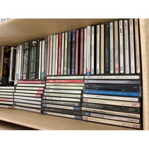 110 - BOX OF APPROX. 90 MIXED GENRE CD's