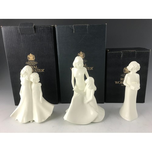 111 - 3 BOXED ROYAL WORCESTER MOMENTS SERIES FIGURINES