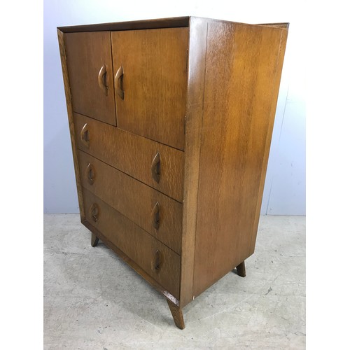 530 - LATE CENTURY CABINET  ABOVE 3 LONG DRAWERS 110cm TALL