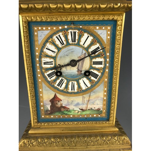 269 - VERY IMPRESSIVE FRENCH CLOCK GARNITURE, LATE 19TH CENTURY SILVERED GILT METAL AND PORCELAIN, THE CLO... 