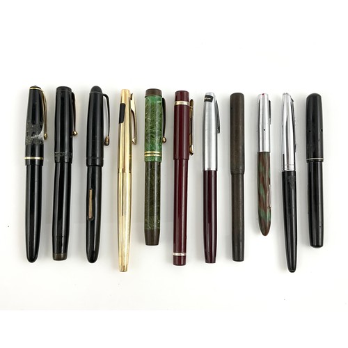 405 - LARGE QTY. MISC. VINTAGE FOUNTAIN PENS IN A DUNHILL BOX