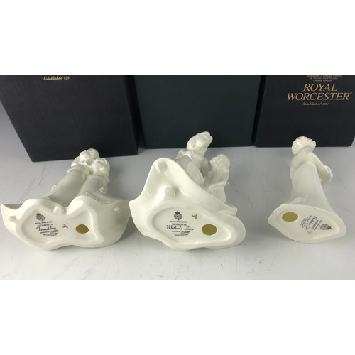 161 - 3 BOXED ROYAL WORCESTER MOMENTS SERIES FIGURINES