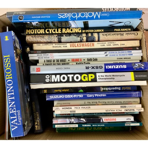 17 - TWO BOXES OF ASSORTED MOTOR CAR, MOTOR BIKE BOOKS, MOTO GP,