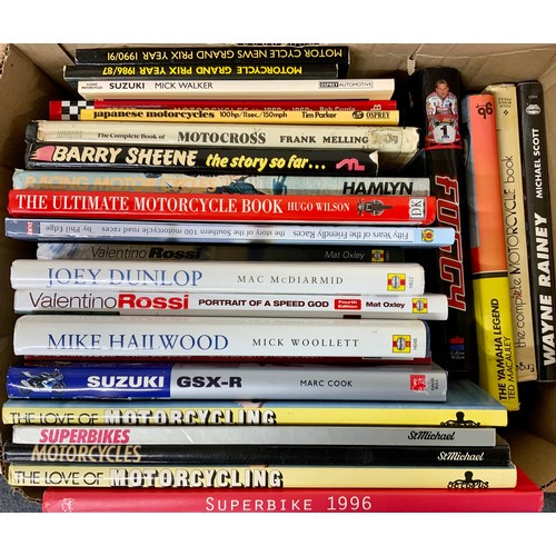 17 - TWO BOXES OF ASSORTED MOTOR CAR, MOTOR BIKE BOOKS, MOTO GP,