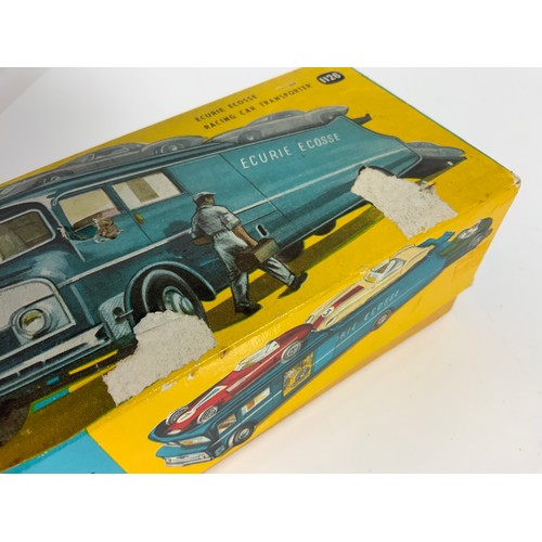 151 - CORGI BOXED, 1126 ECURIE ECOSSE RACING CAR TRANSPORTER, PLUS 3 U/B CARS VANWALL, BRM FORMULAR 1 & 15... 