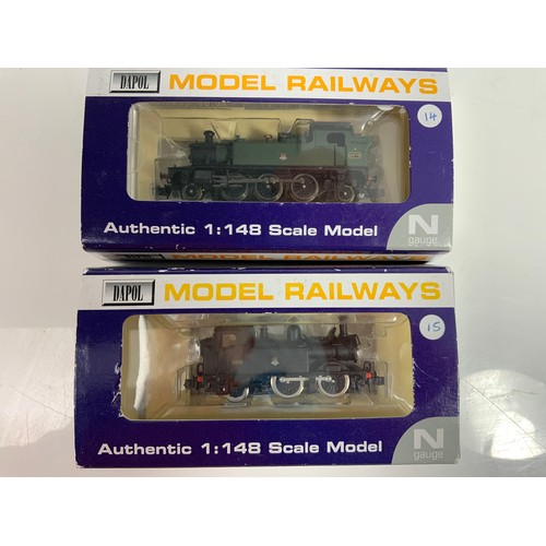 308 - N GAUGE,  2 BOXED DAPOL LOCOMOTIVES, ND002 0-4-2 AUTOTANK 1458, ND -013 45XX 4570