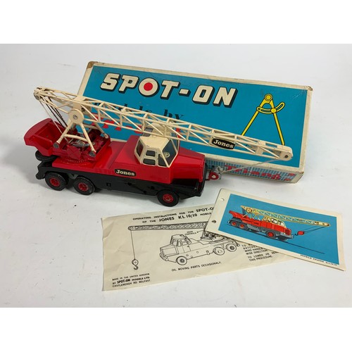 168 - SPOT ON, A GOOD BOXED MODEL 117 JONES CRANE KL 10/10, WITH ORIGINAL PAPERWORK